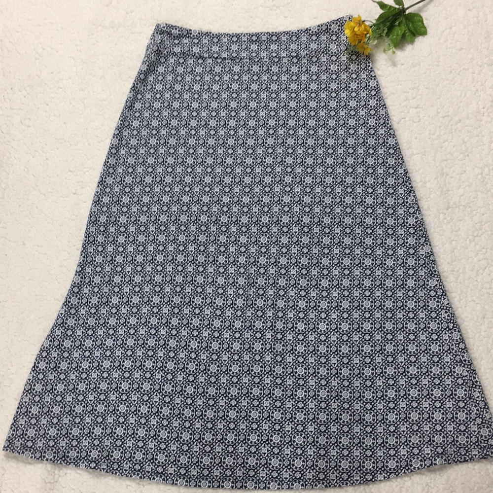 Final Talbots Navy White maxi skirt comfy L